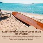 K222 Paddle Board in Classic Wood Grain 11ft with 1 fin 